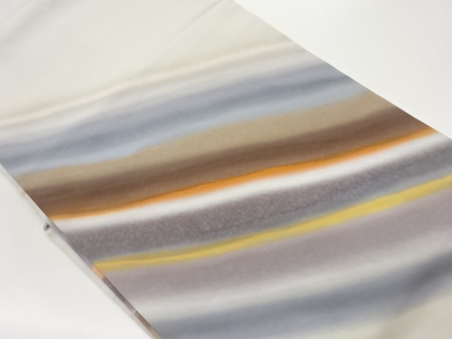 塩瀬抽象斜線模様名古屋帯